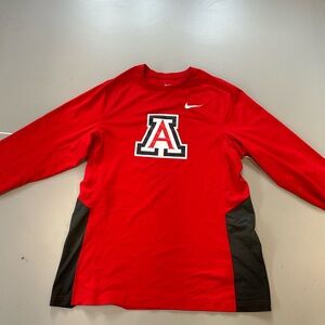 Nike Red Long Sleeve Arizona Logo Dri-Fit